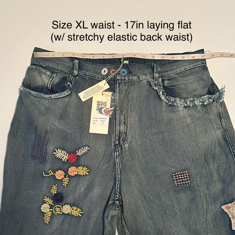 Blue Velvet Multi Patchwork Denim Pants - Picture 7 of 7